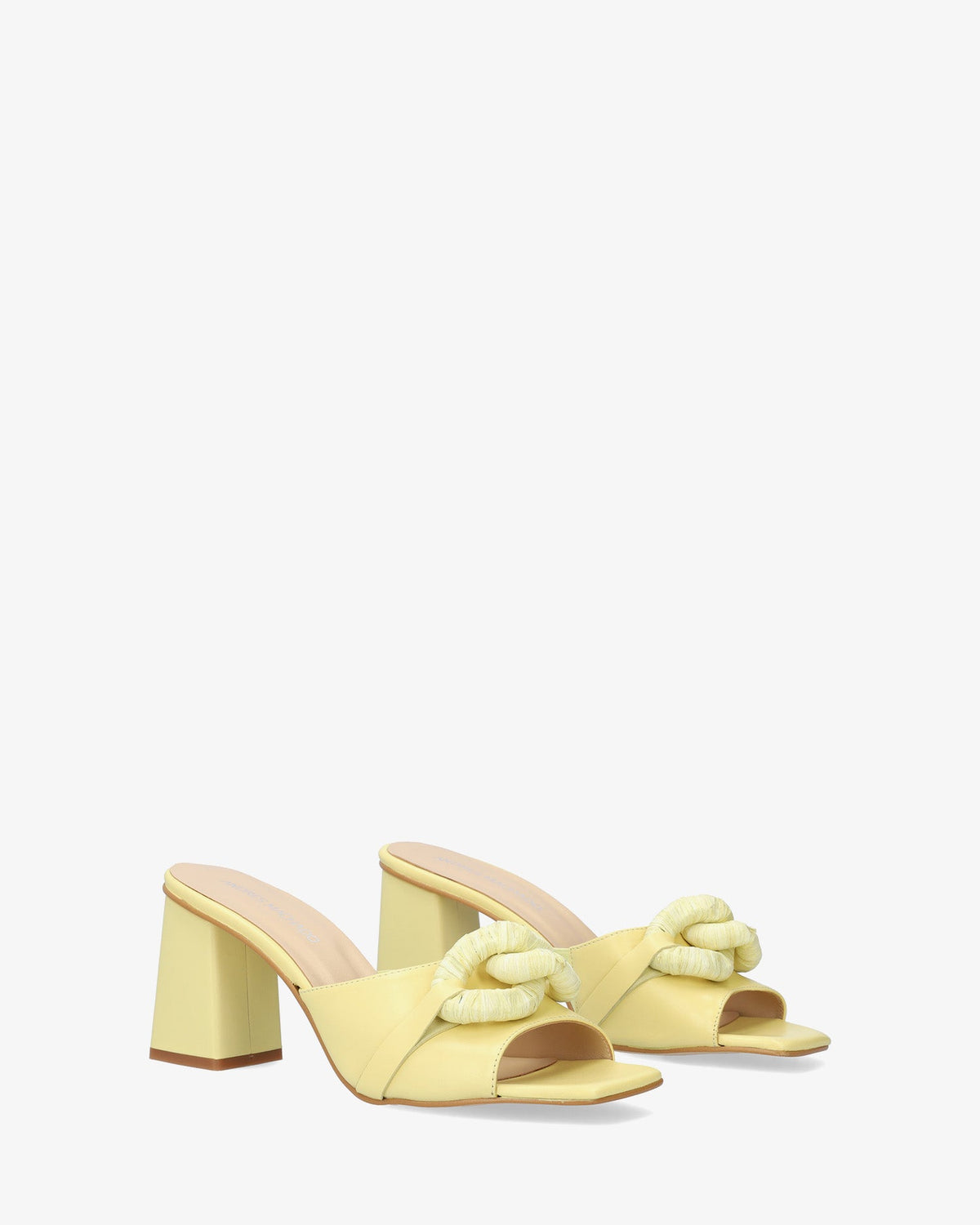 Yellow leather heeled sandal
