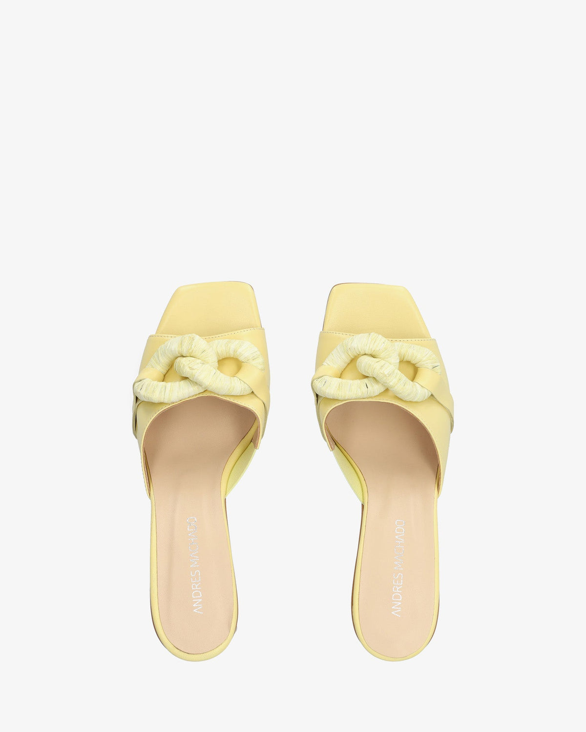 Yellow leather heeled sandal