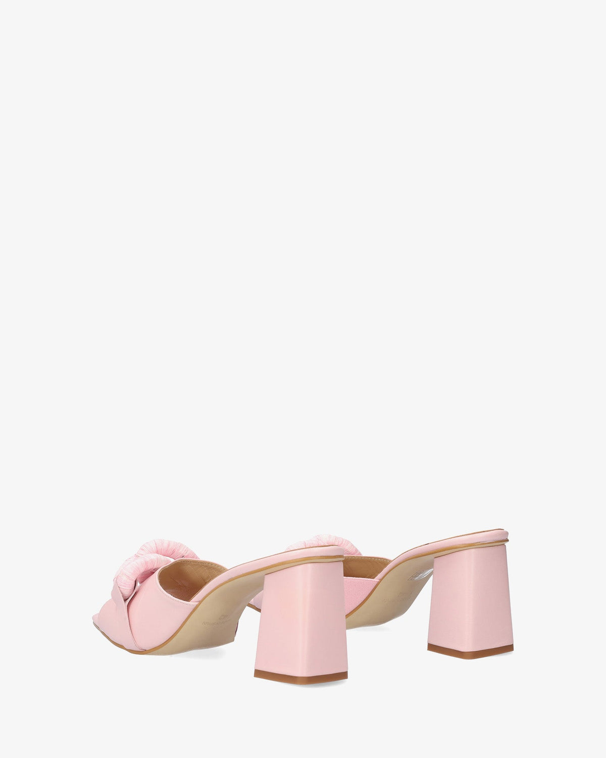 Heeled sandals in Pink Leather