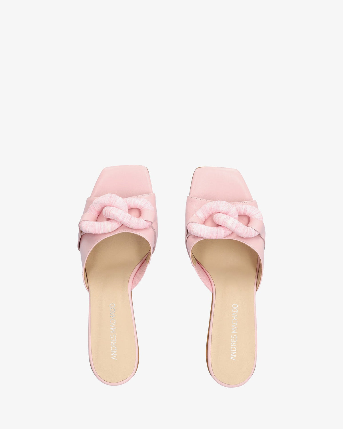 Heeled sandals in Pink Leather