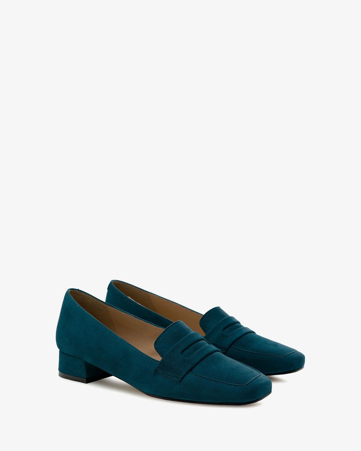 Moccasins in Blue Split Leather