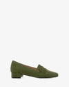 Moccasins in Olive Green Split Leather
