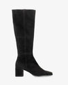 Bota alta en piel de color negro