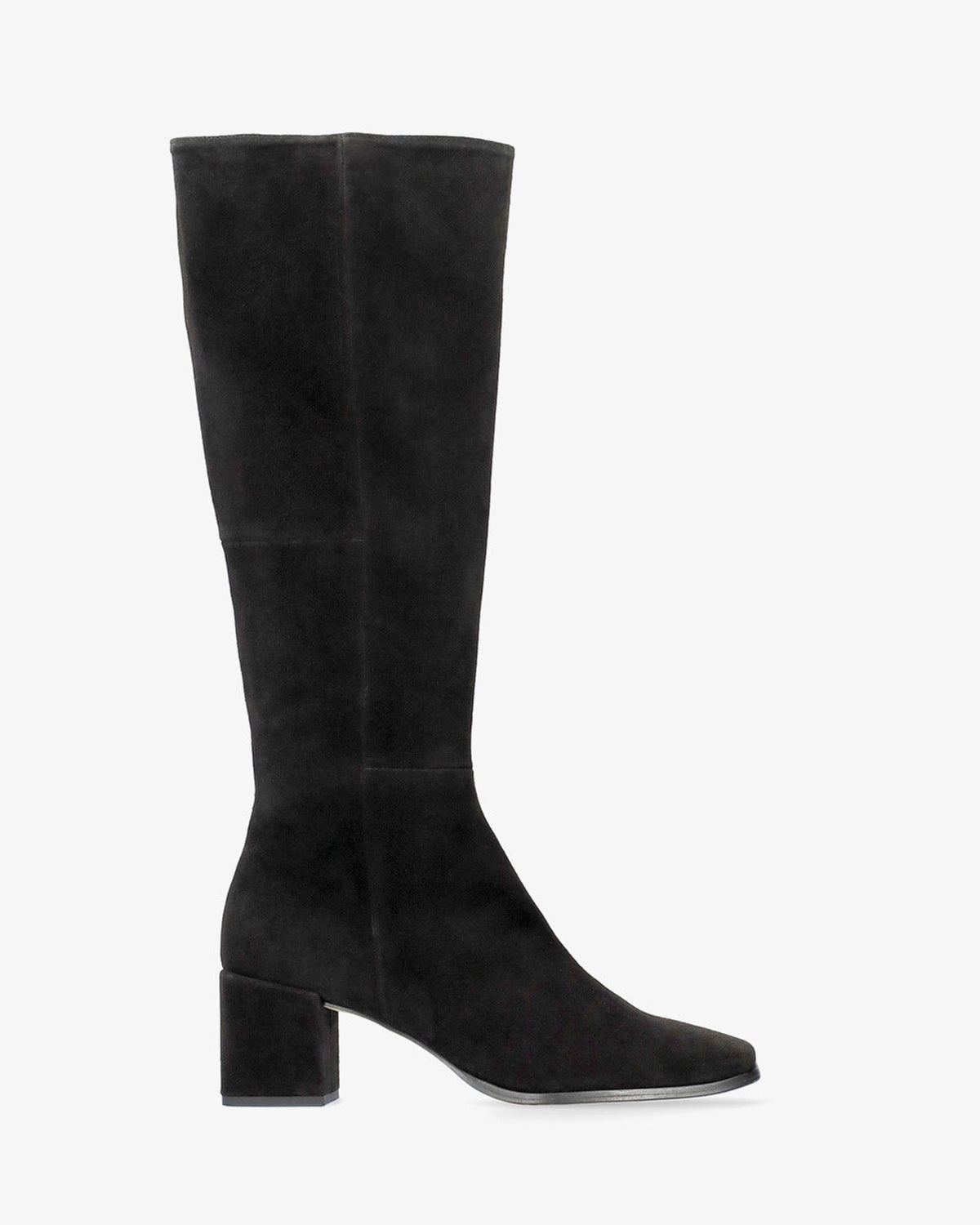 Bota alta en piel de color negro