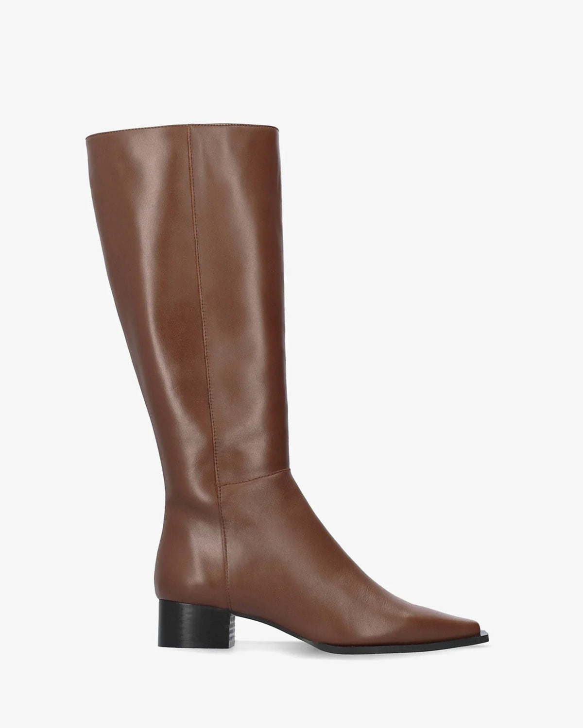 Bota alta de piel marrón