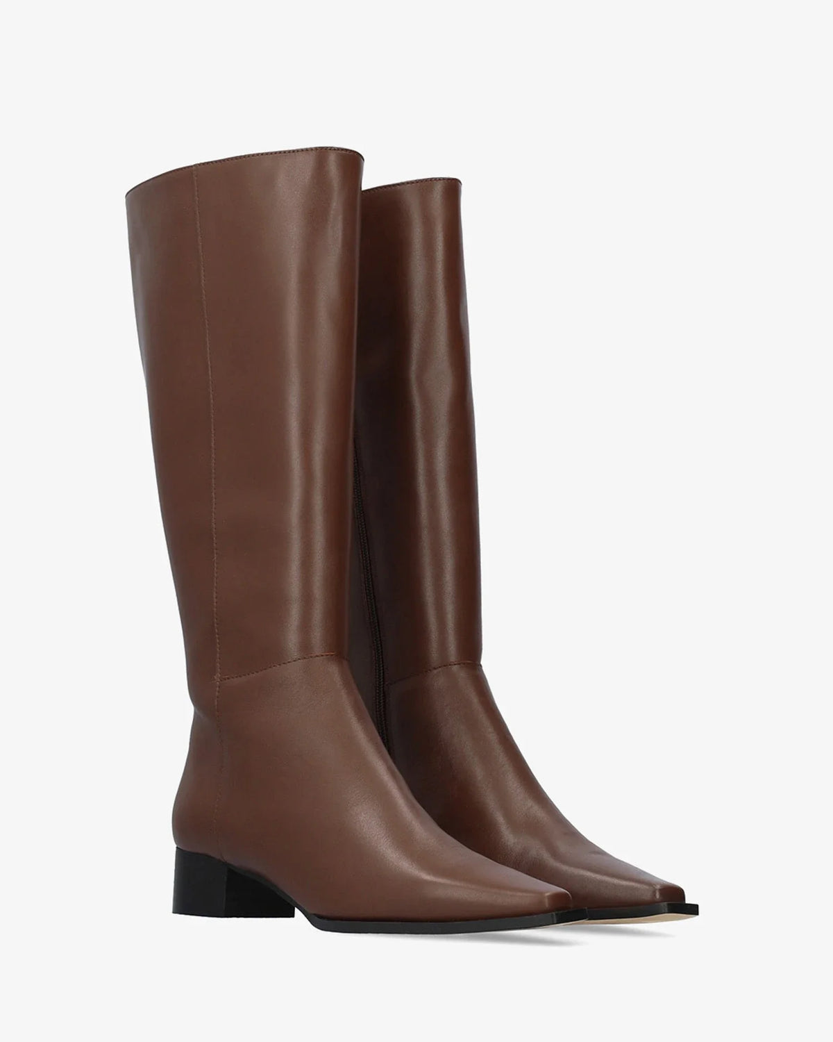 Bota alta de piel marrón