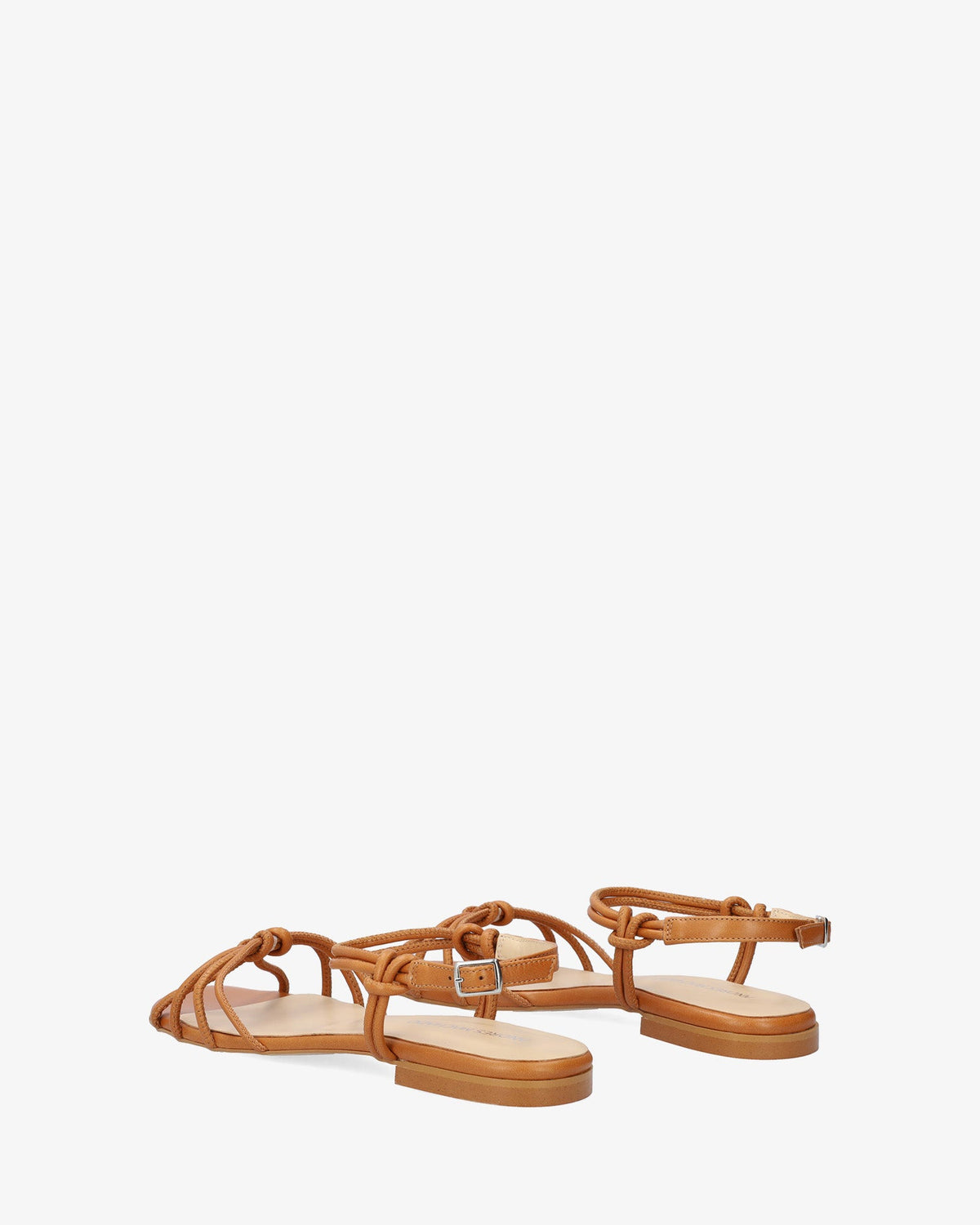 Flat sandals in Brown Leather