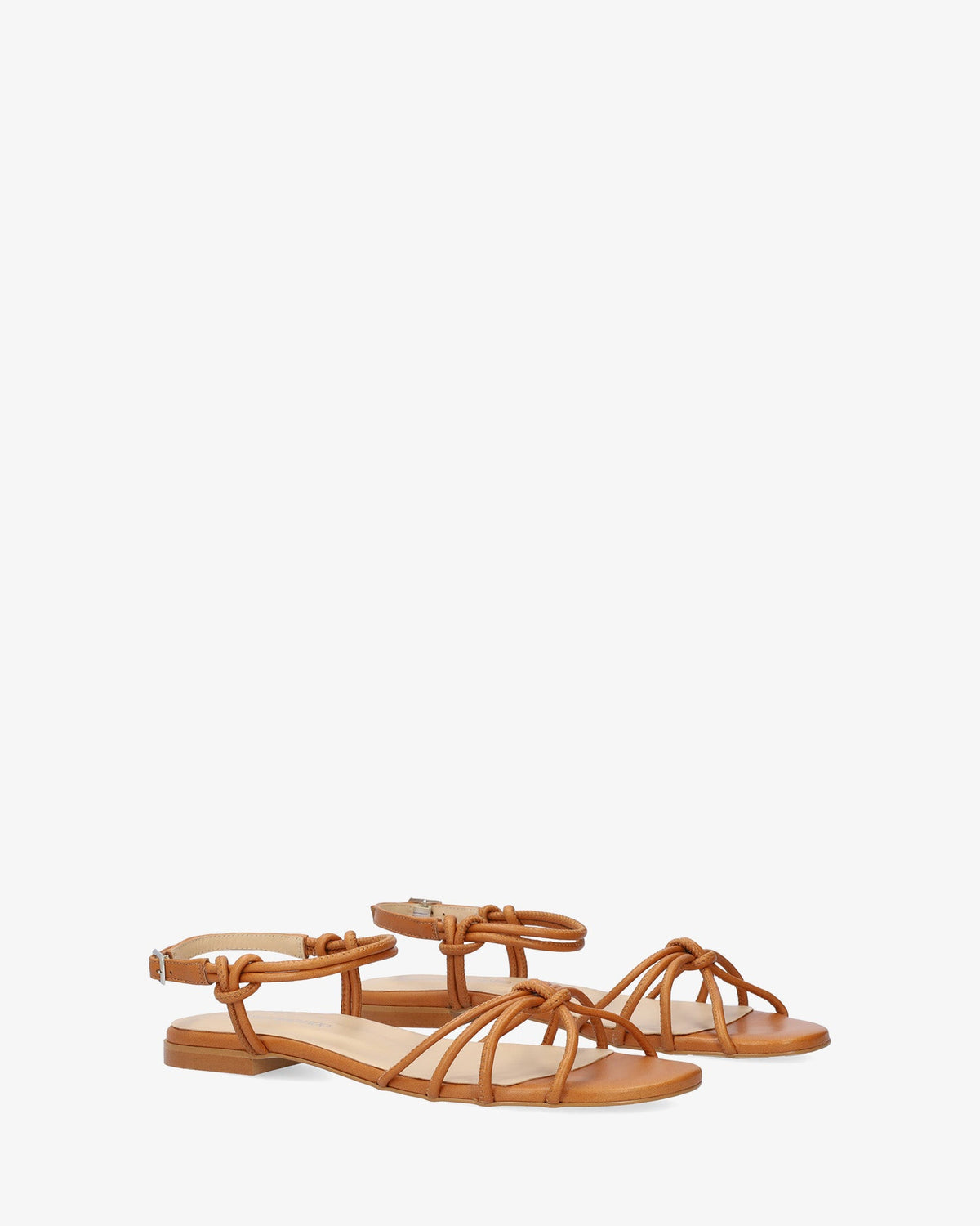 Flat sandals in Brown Leather