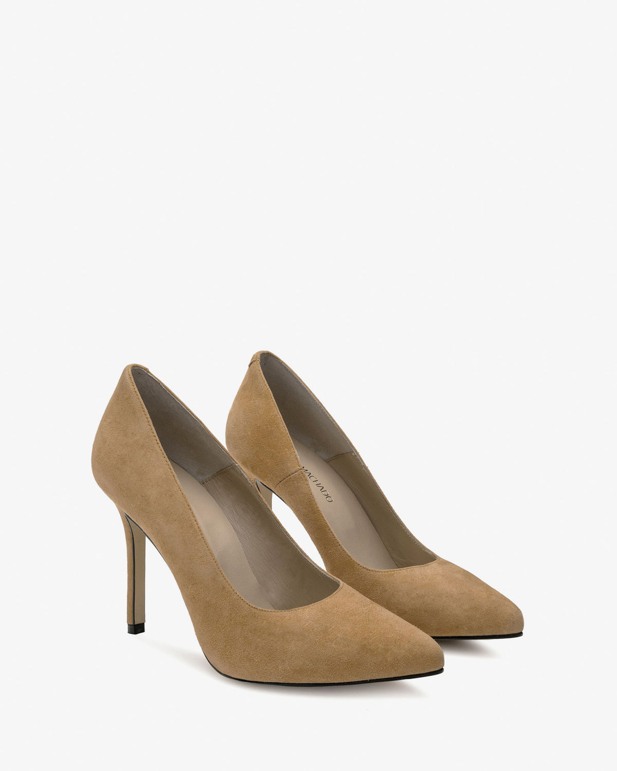 Zapato tacón de ante camel
