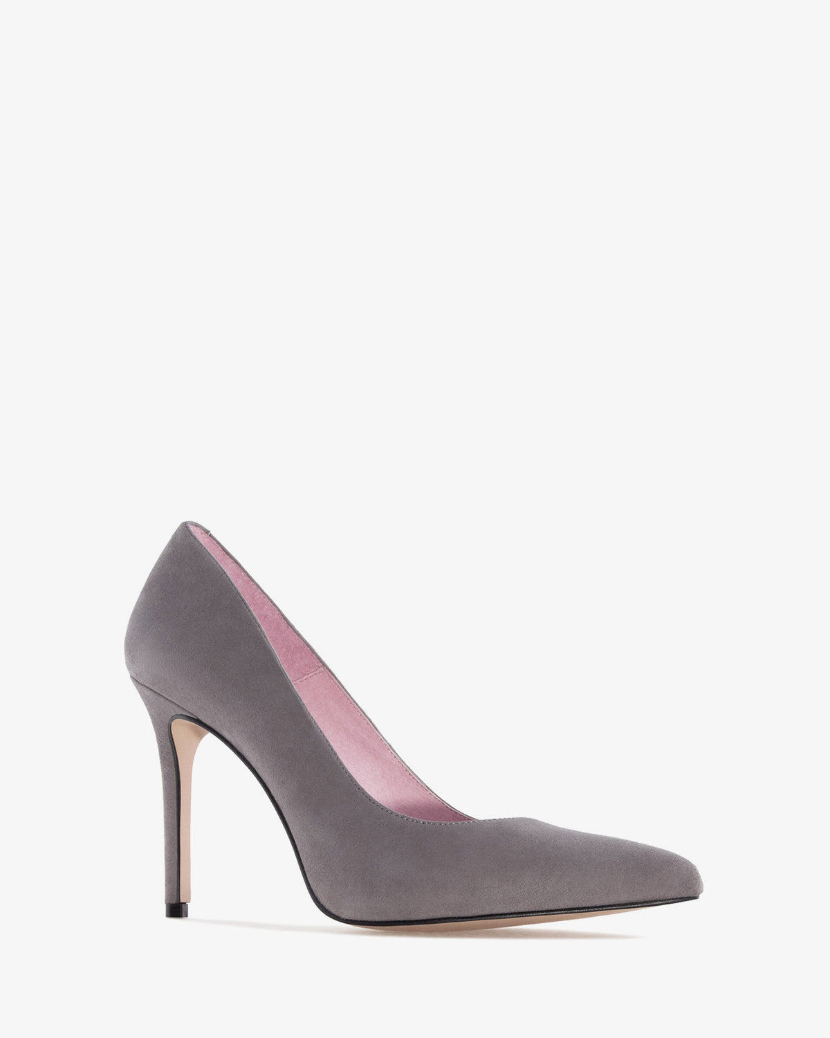 Zapato tacón de ante gris