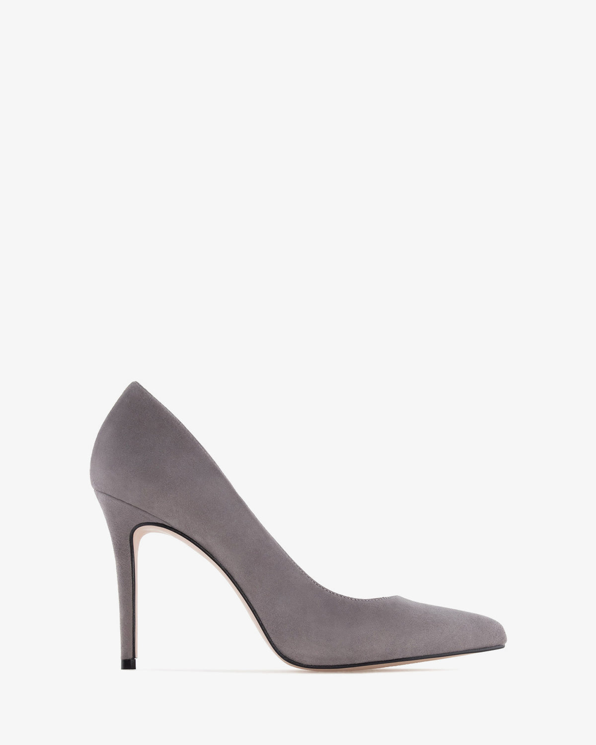 Zapato tacón de ante gris