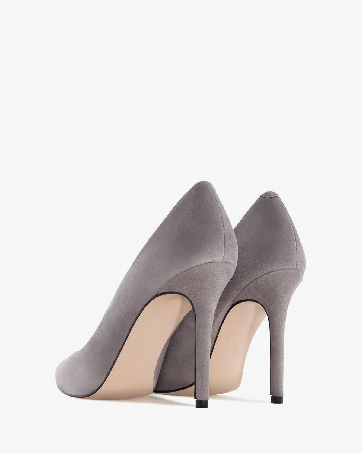 Zapato tacón de ante gris
