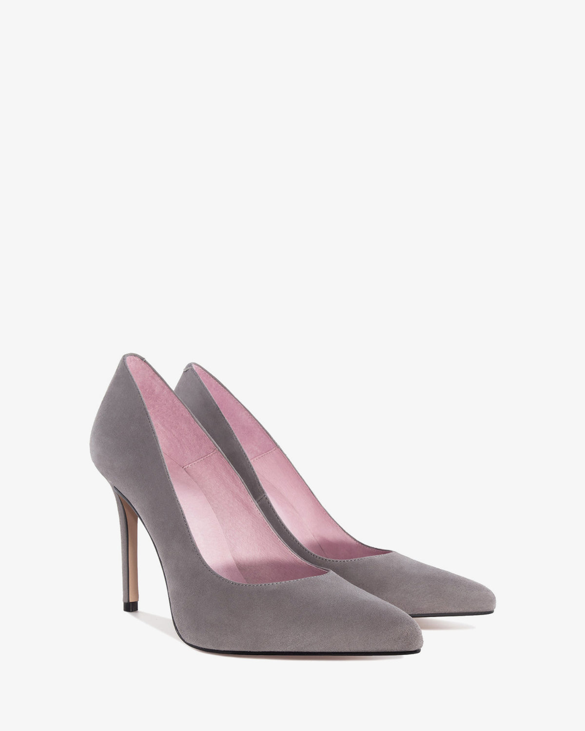 Zapato tacón de ante gris