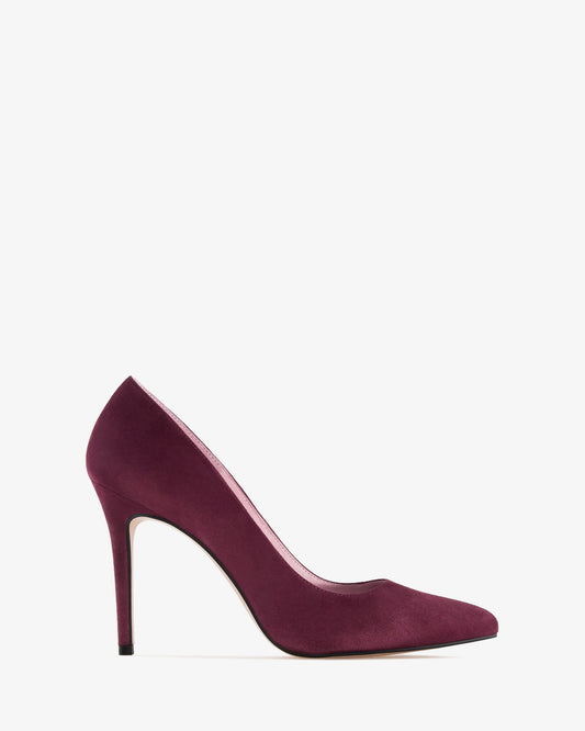 Zapato tacón de ante vino