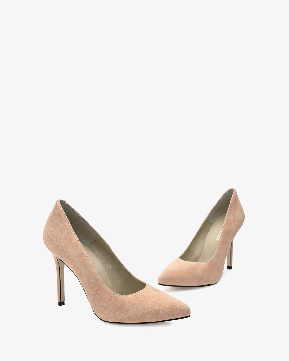 Pink suede heeled shoe