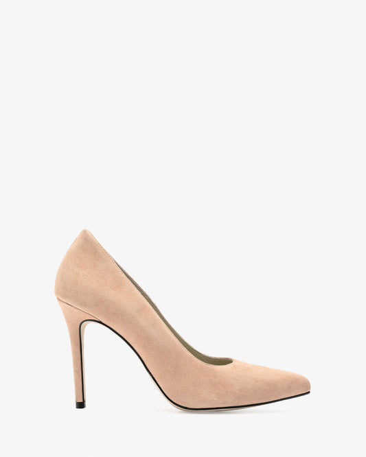 Zapato tacón de ante rosa
