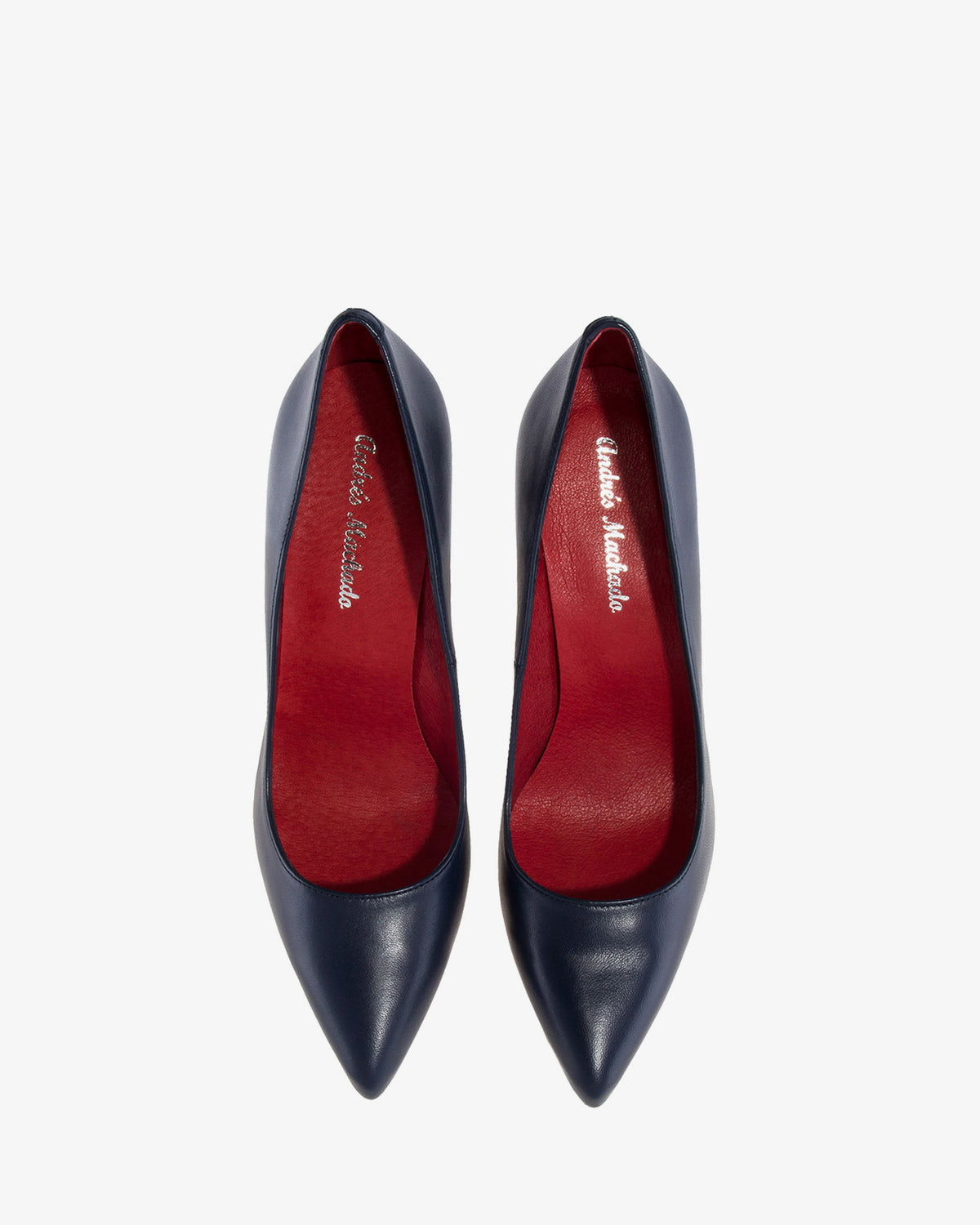 Zapato tacón de piel napa marino