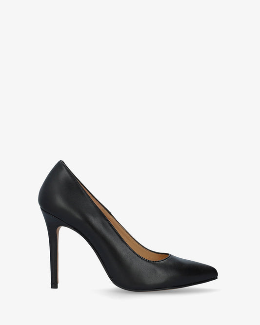 Heeled Shoes in Black Nappa Leather