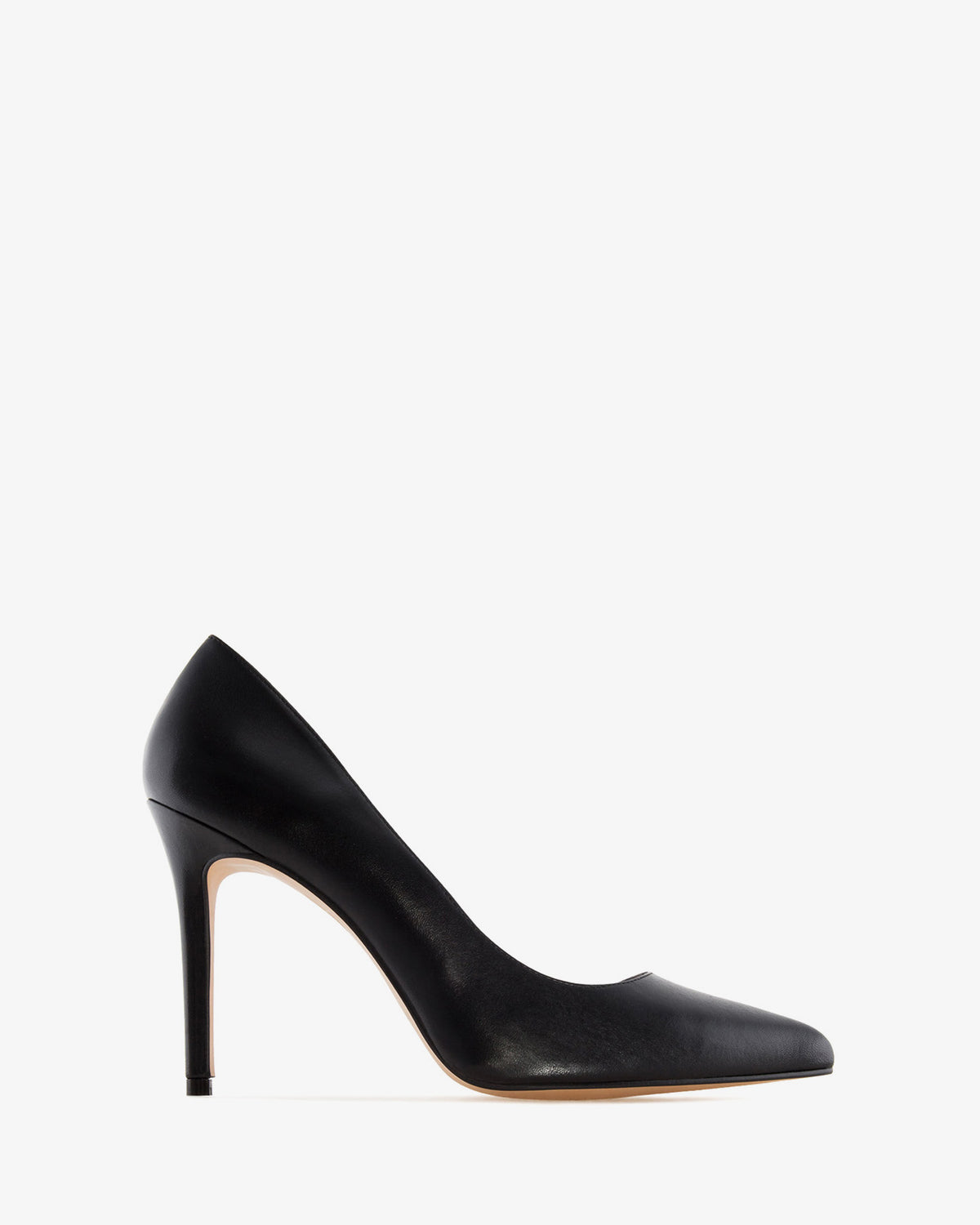 Zapato tacón de piel napa negro