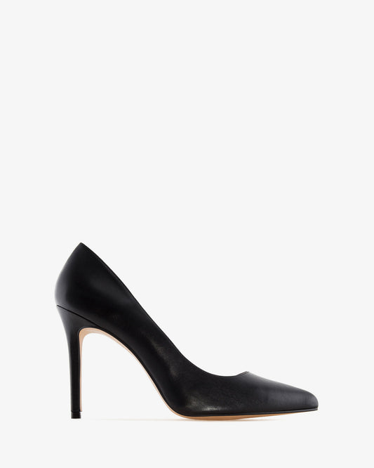 Zapato tacón de piel napa negro