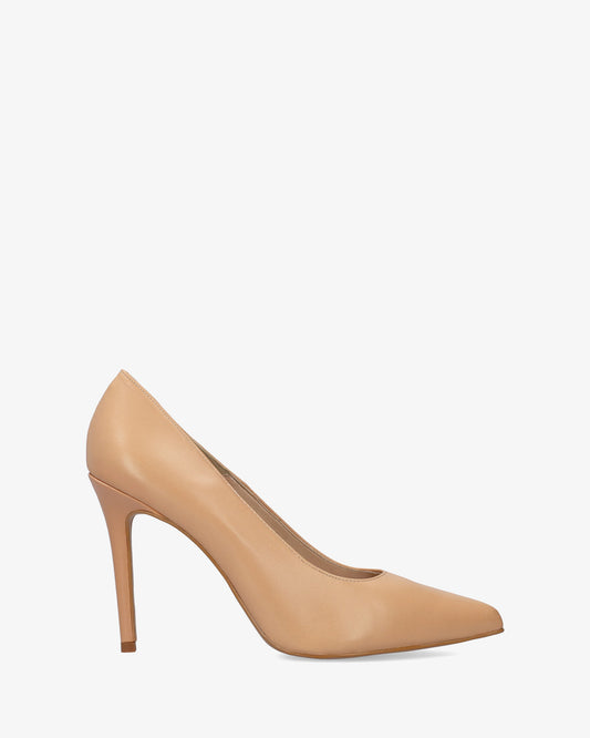 Heeled Shoes in Nude Nappa Leather
