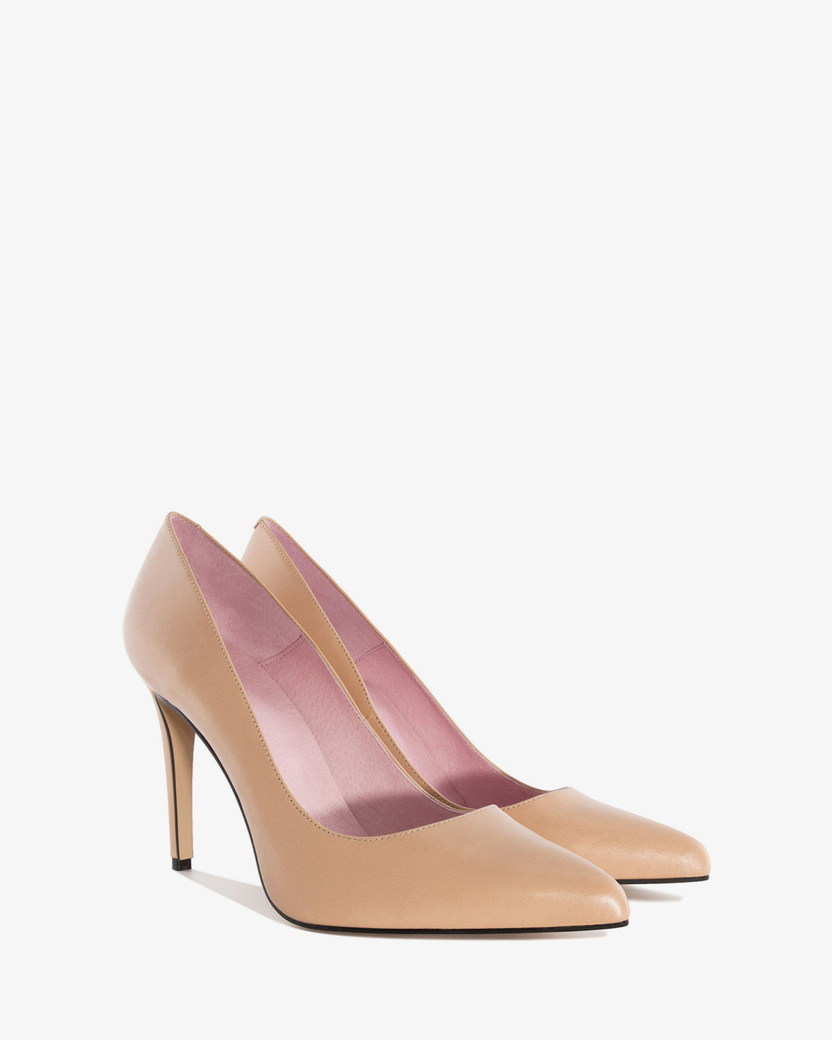 Zapato tacón de piel napa nude