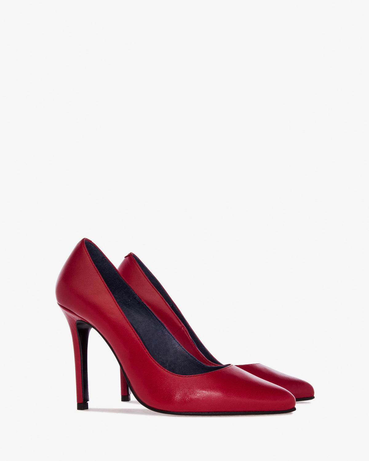 Heeled Shoes in Red Nappa Leather