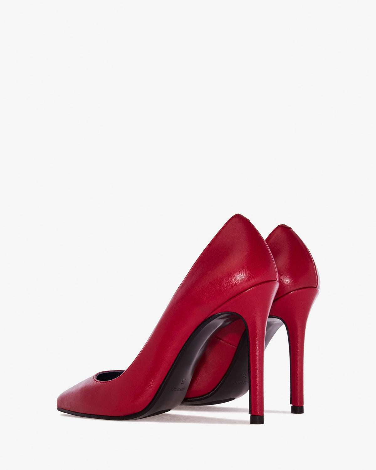 Heeled Shoes in Red Nappa Leather