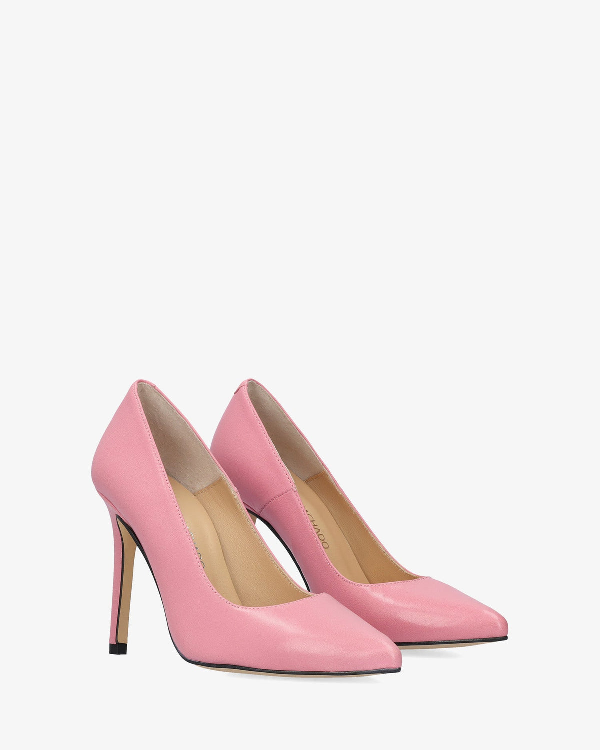 Zapato tacón en piel napa rosa