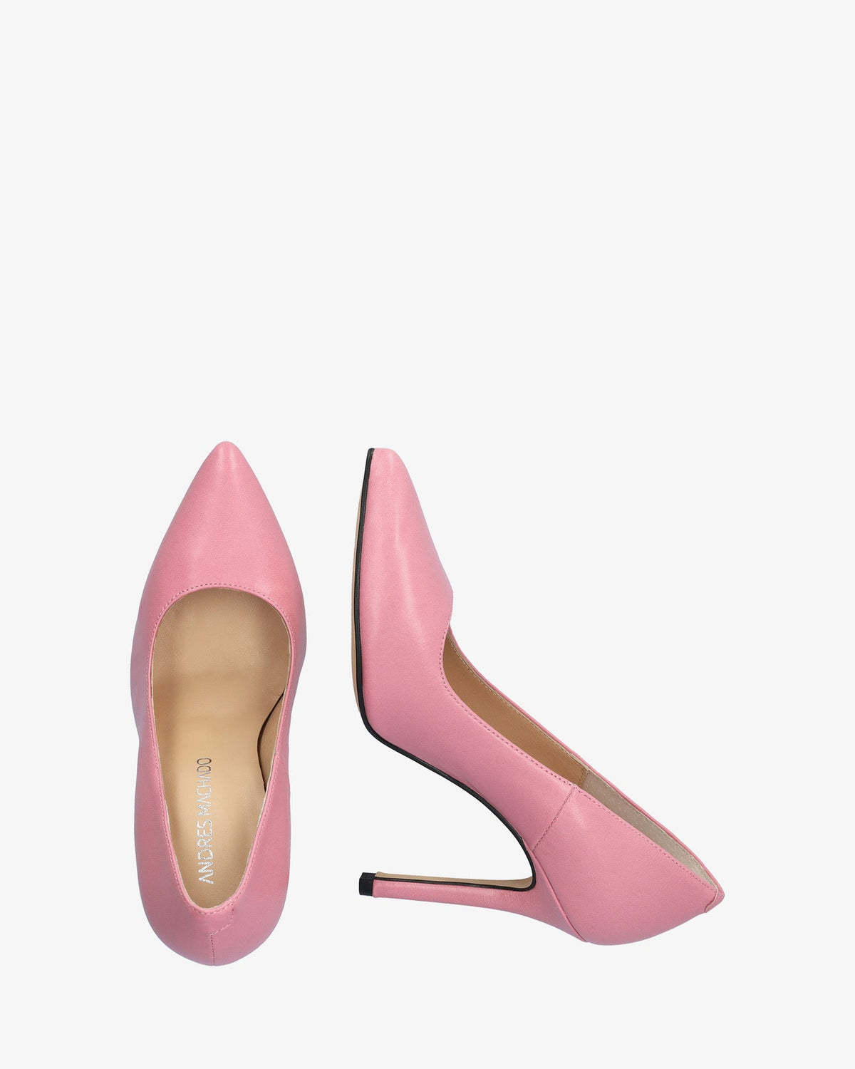 Zapato tacón en piel napa rosa