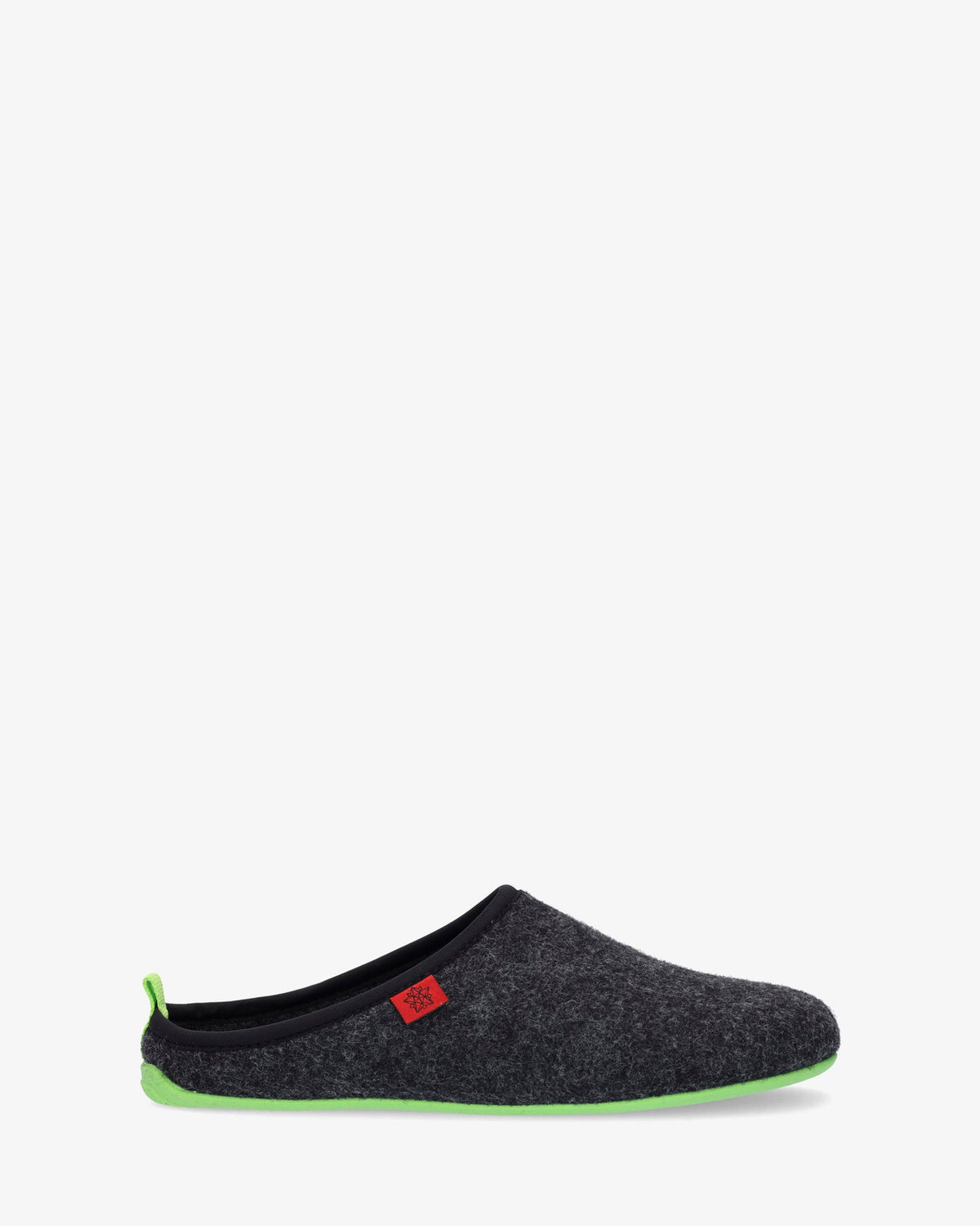 Unisex slippers in black felt fabric