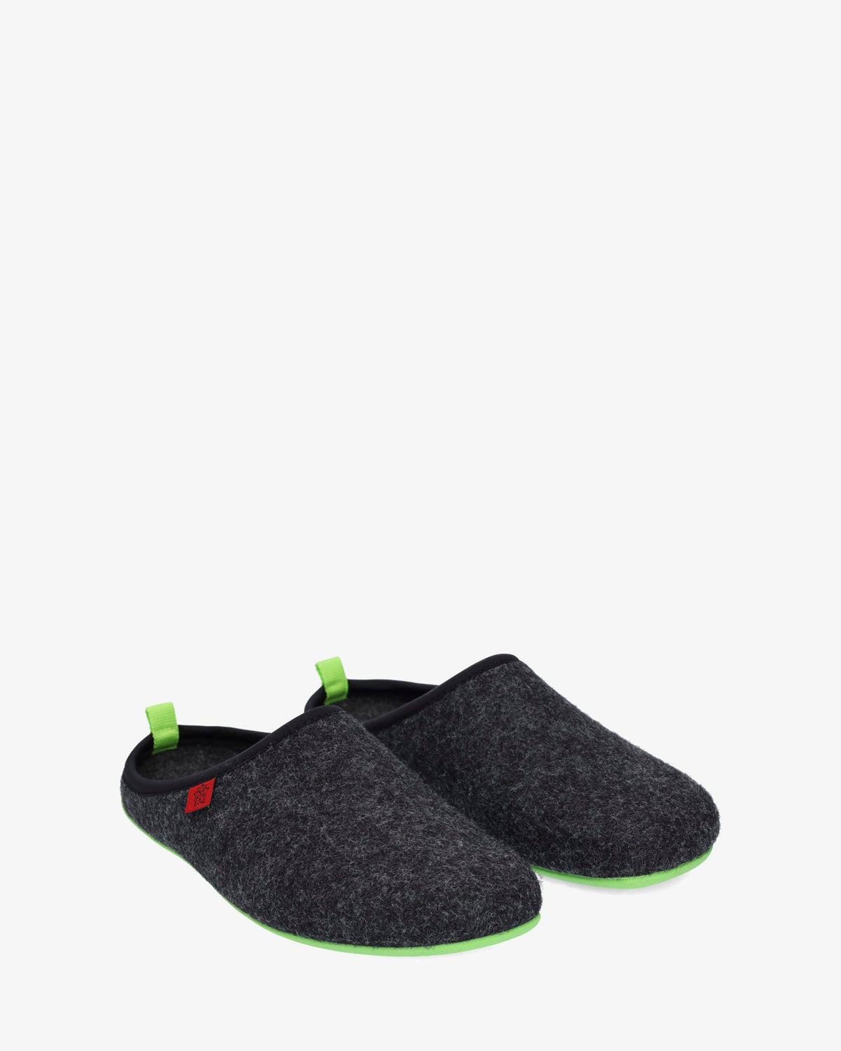 Unisex slippers in black felt fabric