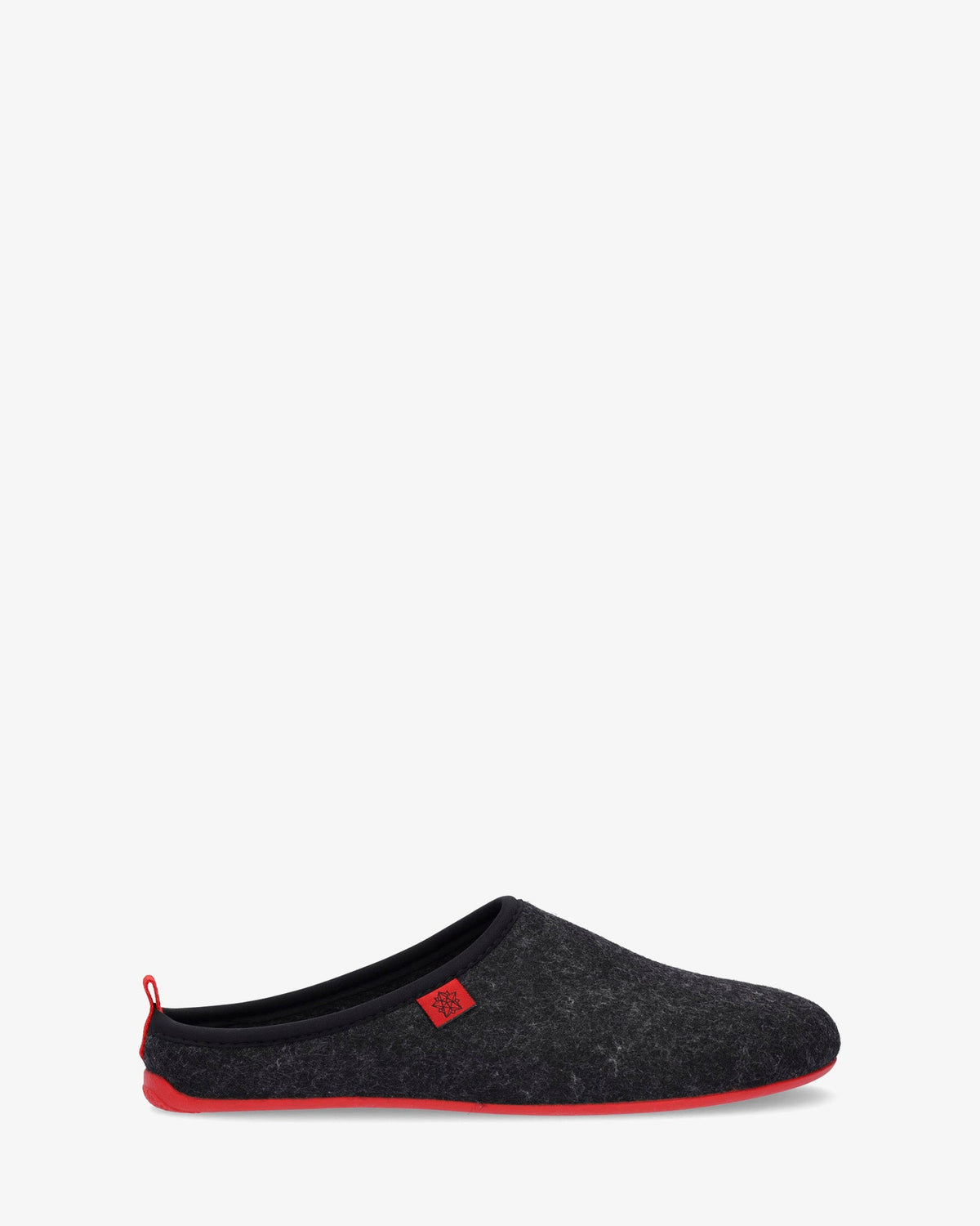 Unisex slippers in black felt fabric