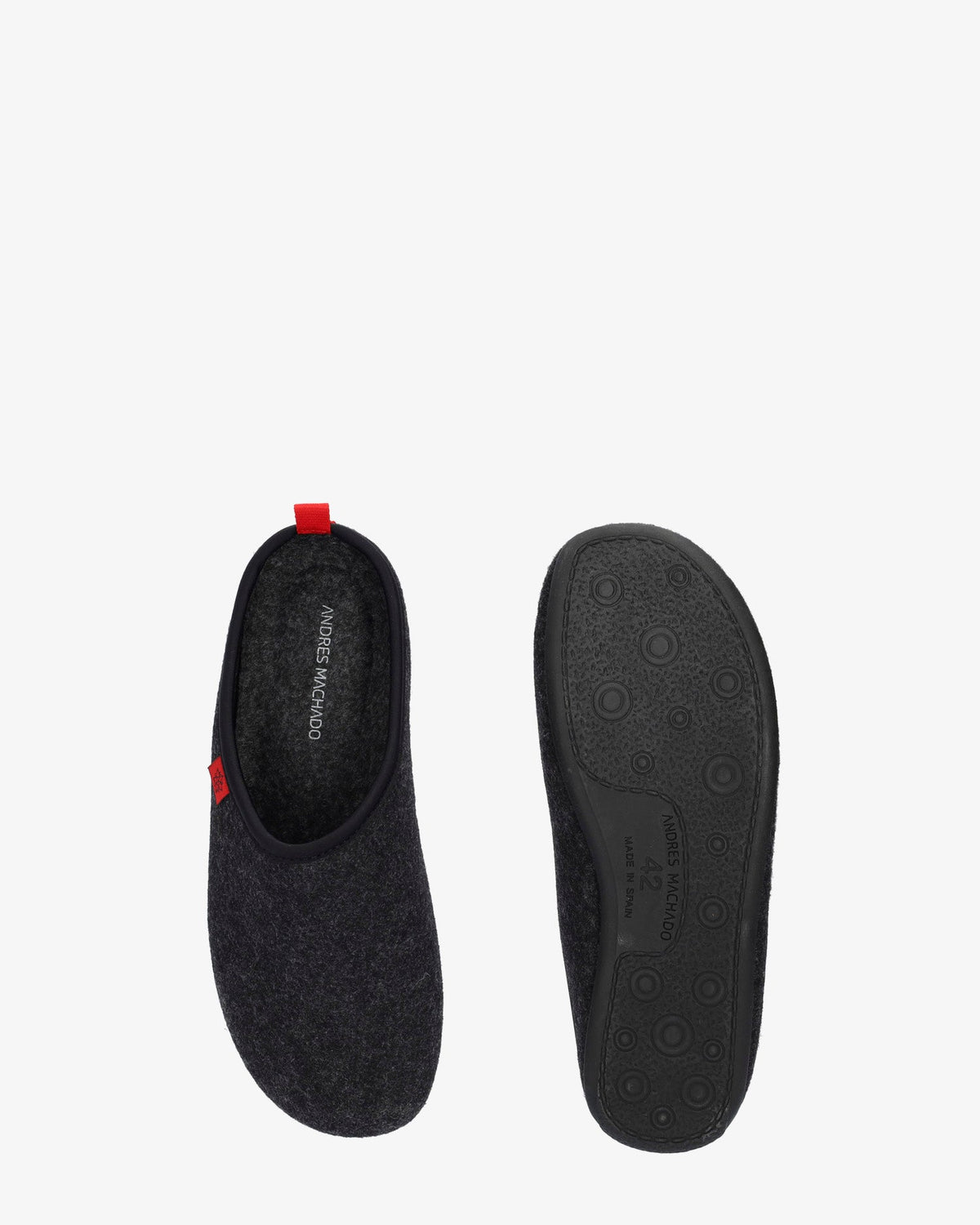Unisex Black Felt Slippers