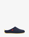 Unisex Slippers in Blue felt with Yellow sole