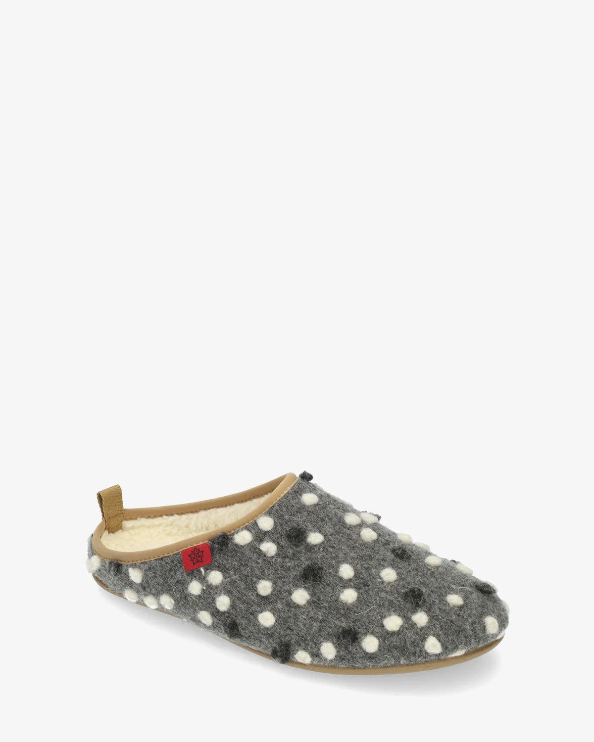 Zapatillas en lana antracita con puntos