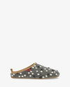 Slippers in Anthracite Wool with dots