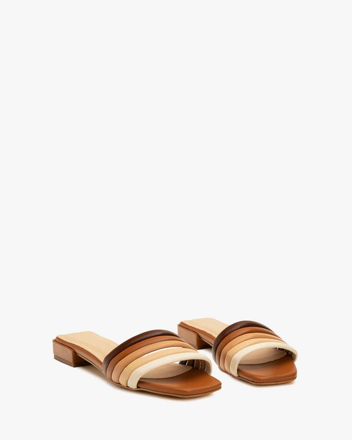 Flat Sandals in Multi-Colored Leather