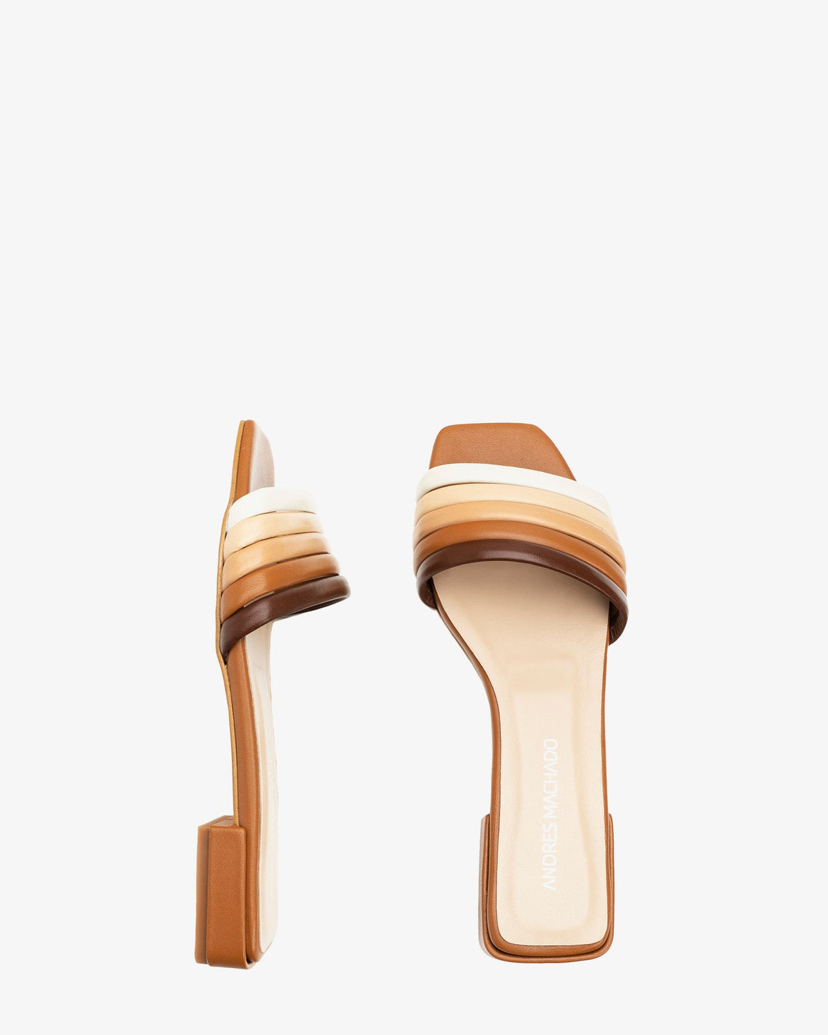 Flat Sandals in Multi-Colored Leather