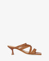 Heeled sandals in Brown Leather
