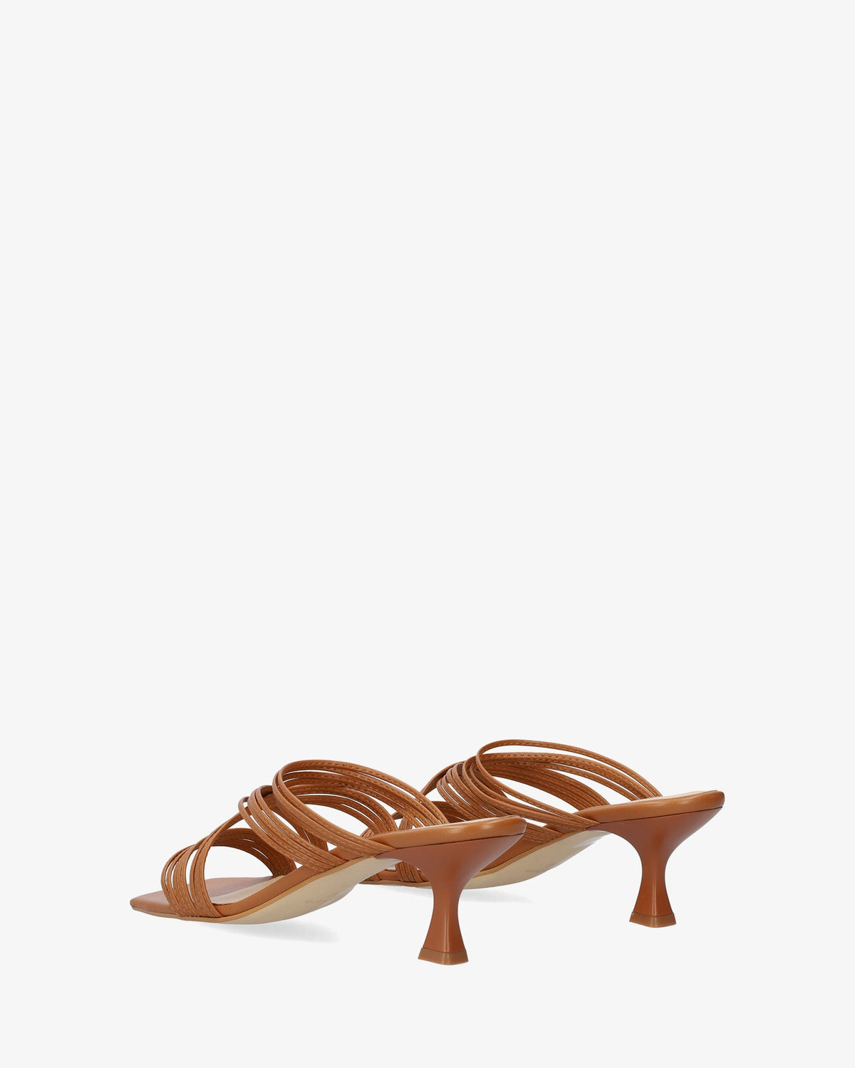 Heeled sandals in Brown Leather