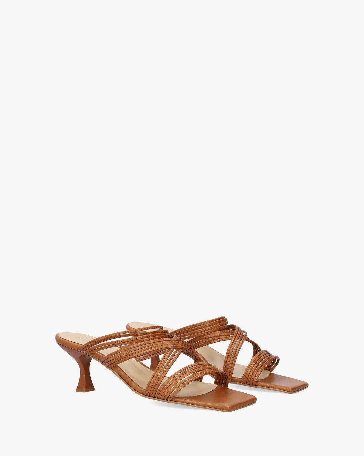 Heeled sandals in Brown Leather