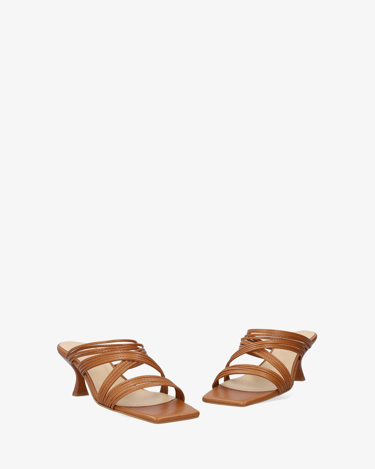 Heeled sandals in Brown Leather