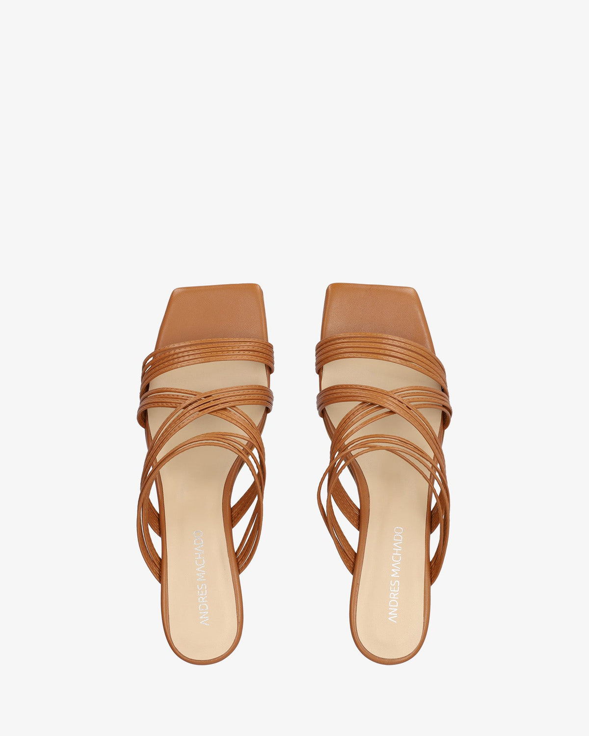 Heeled sandals in Brown Leather