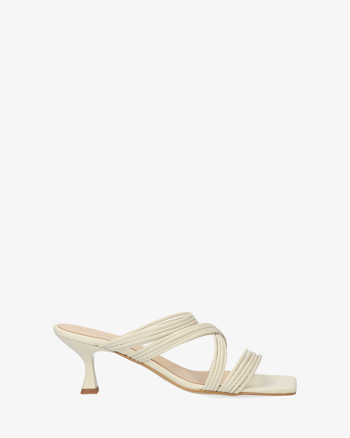 Heeled sandals in Off-white Leather