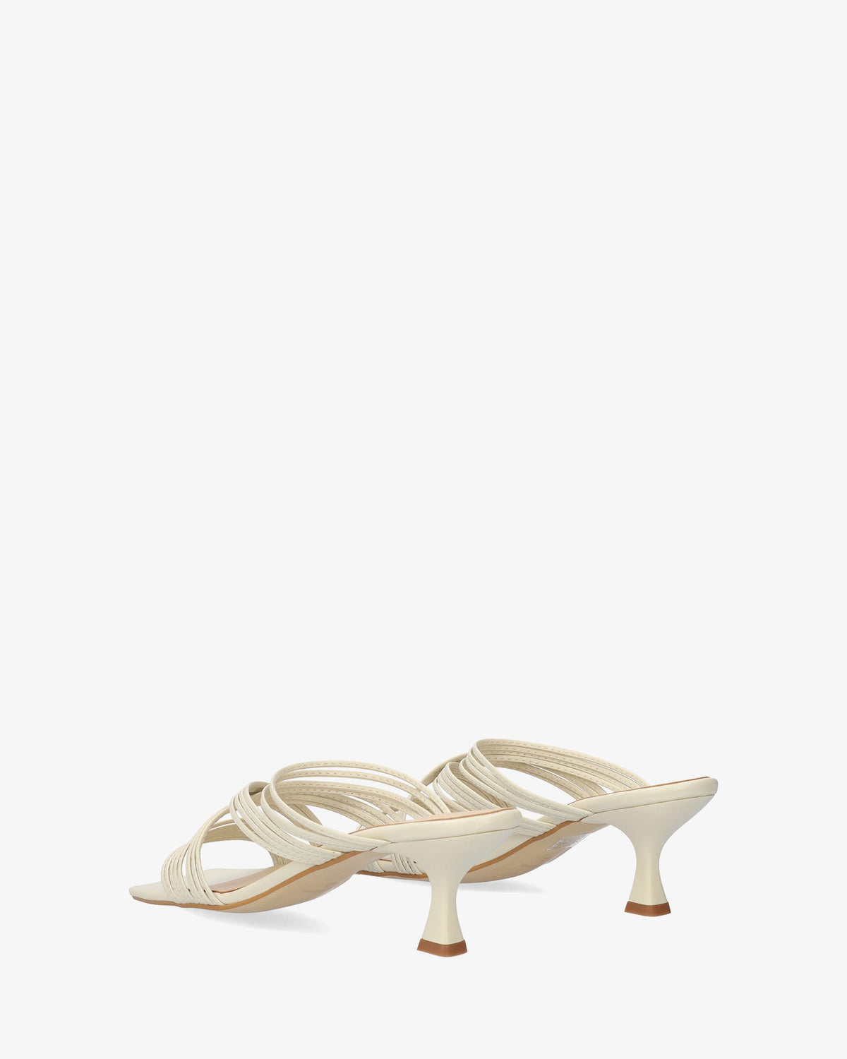 Heeled sandals in Off-white Leather