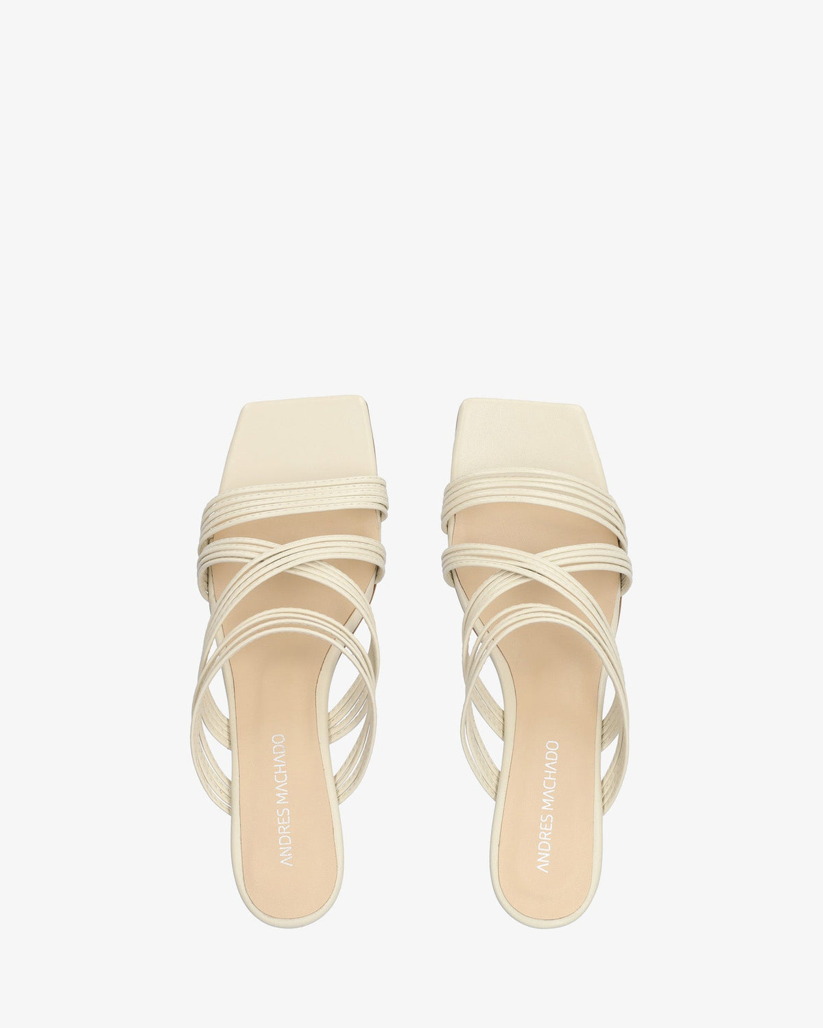 Heeled sandals in Off-white Leather