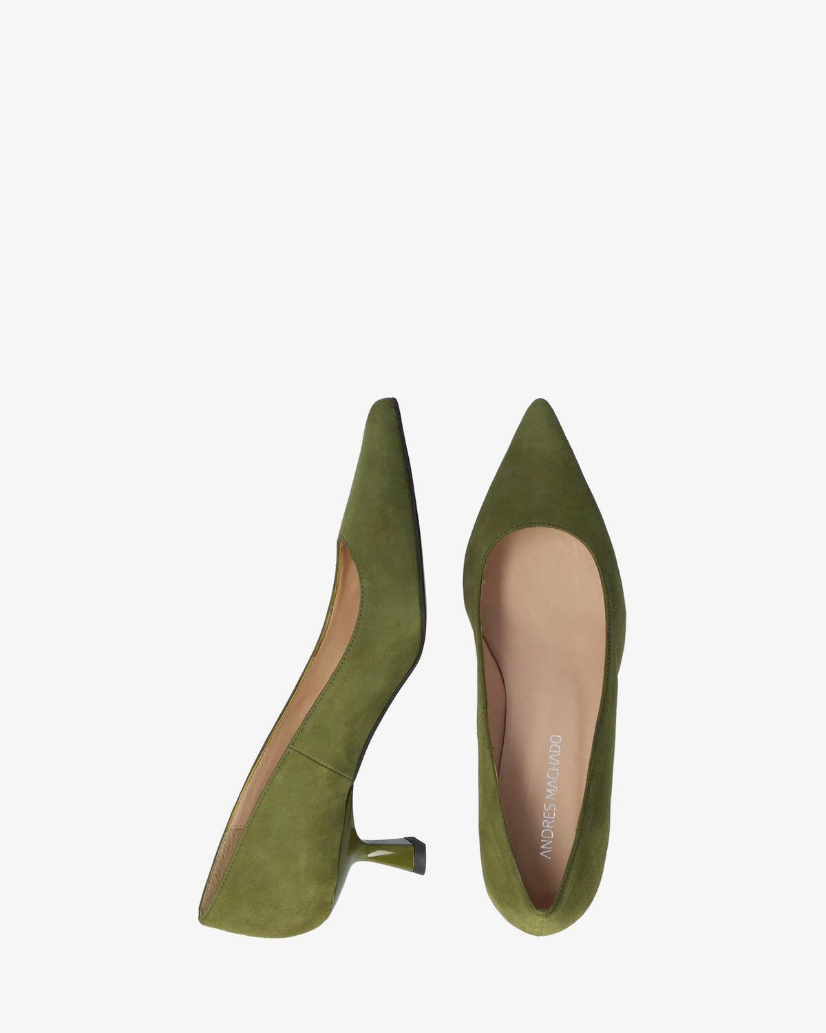 Heeled shoes in kaki suede