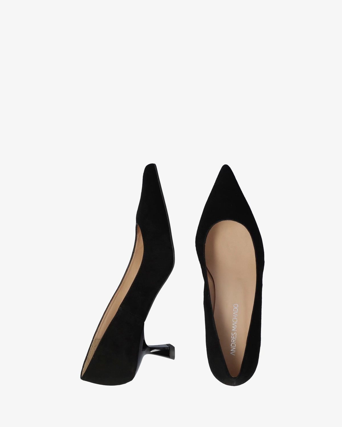 Zapato de tacón en ante negro