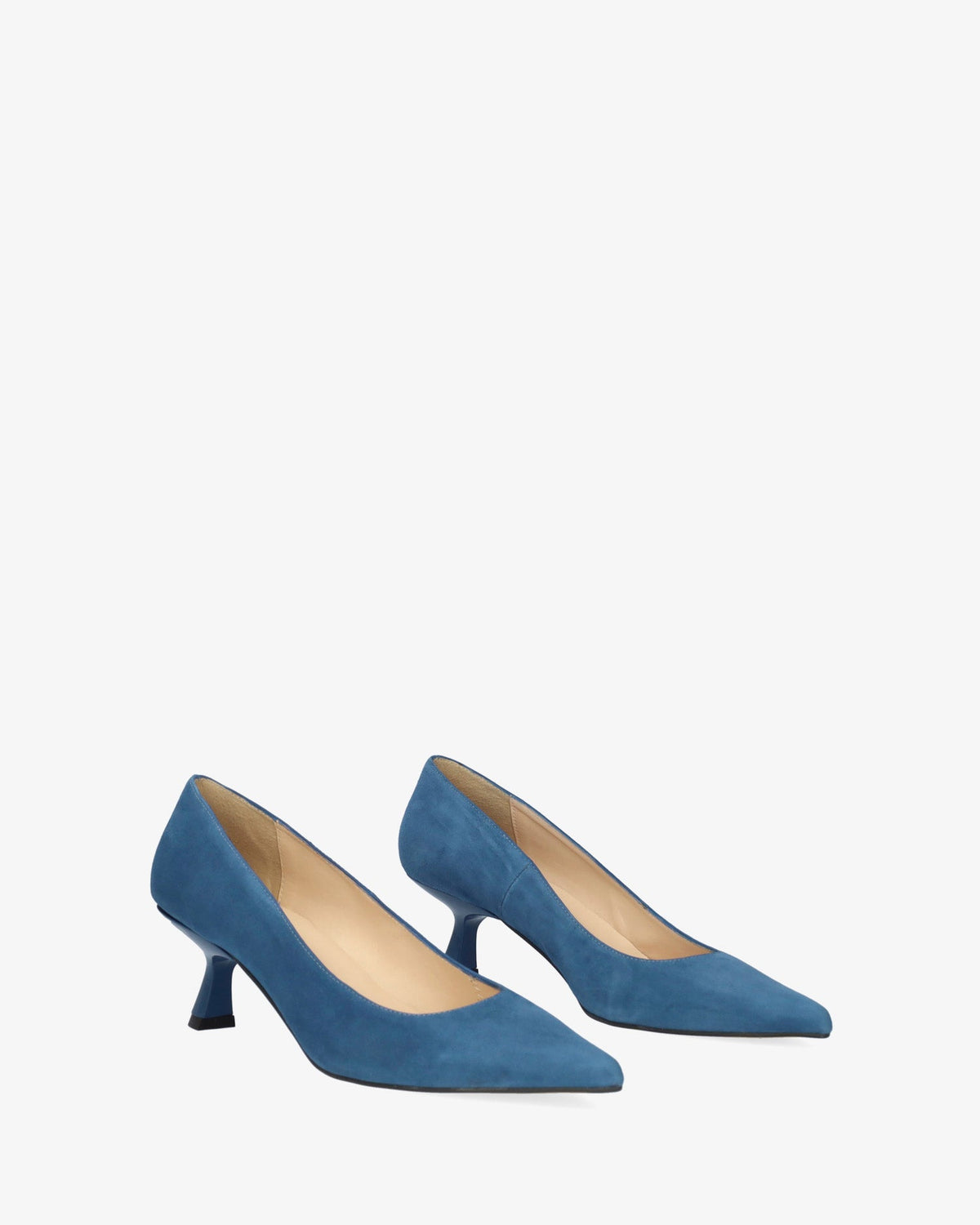 Heeled shoes in blue suede